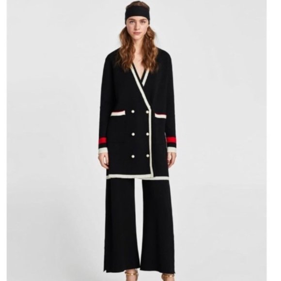 Zara Sweaters - ZARA Knit Long Cardigan w/ Pearl Button Detail Sm
